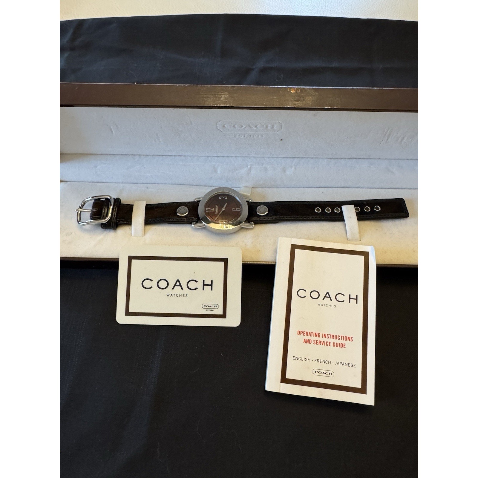 Coach Left-Handed Design Watch With Original Box & Papers